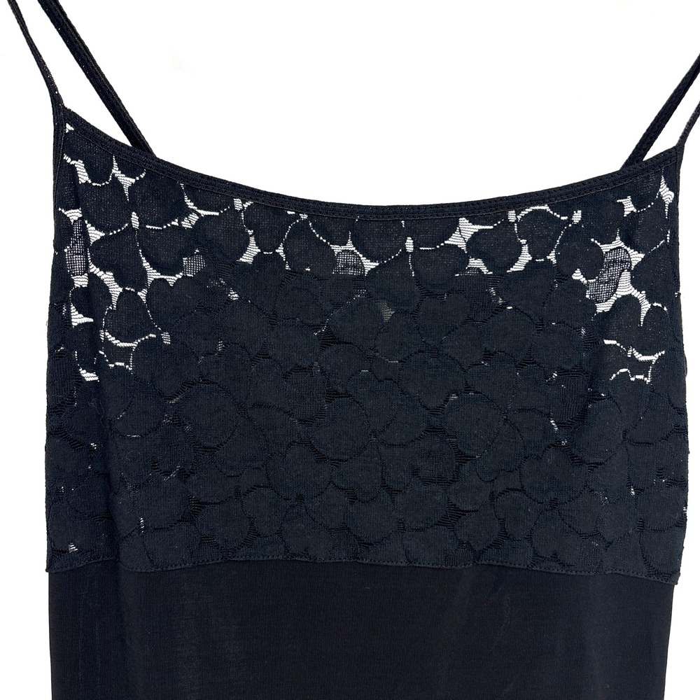 Y2K Slip Dress Womens Size Small Banana Republic Black Heart Chest Lace Stretchy